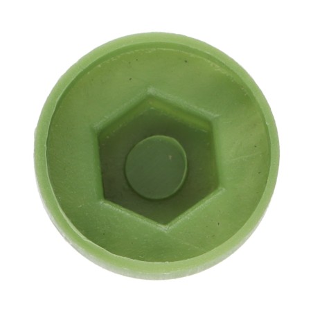 1 x Plastic cap Screw Diameter 6.3 Flatbed 10 Ral6011/Reseda Green