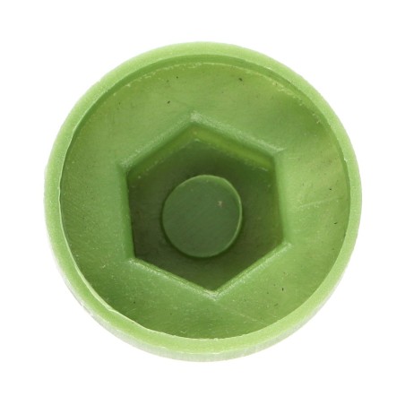 1 x Plastic cap Screw Diameter 6.3 Flatbed 10 Ral6011/Reseda Green