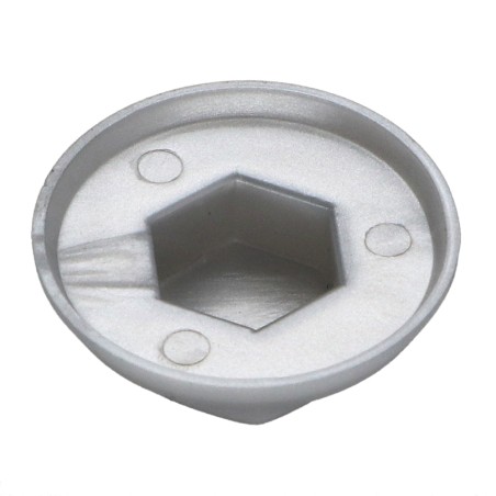 1 x Plastic cap Screw Diameter 6.3 Flat 10 Ral9006/White Aluminium