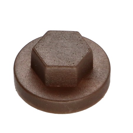 1 x Plastic cap Screw Diameter 6.3 Flat 10 Ral8014/Sepia Brown