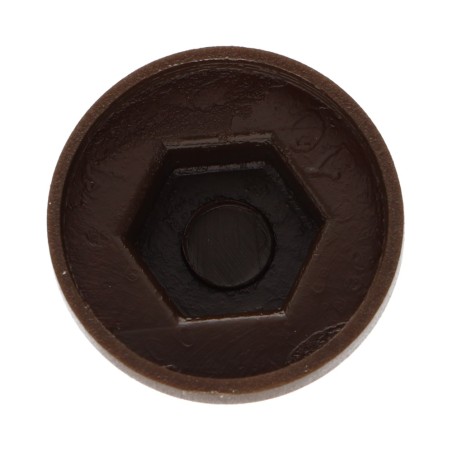 1 x Plastic cap Screw Diameter 6.3 Flatbed 10 Ral8014/Sepia Brown