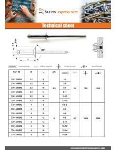 Blind rivets Aluminium Stahlgewinde 3.2X18 Thickness Of... 2