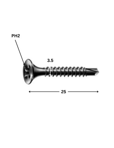 1 x Drywall Screw Spax 3.5X25 Phosphated Plain...