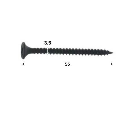 1 x Drywall Screw Screw TTPC Phillips 2 3.5X55 Phosphated Plain
