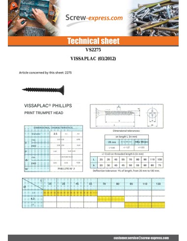 1 x Drywall Screw GFD Phosphated Plain 4.8X130