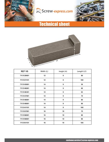 1 x Heel pin Steel 10X8 Length 45