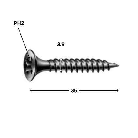 1 x Drywall Screw Spax Phillips 2 3.9X35 Phosphated Plain GIX-A