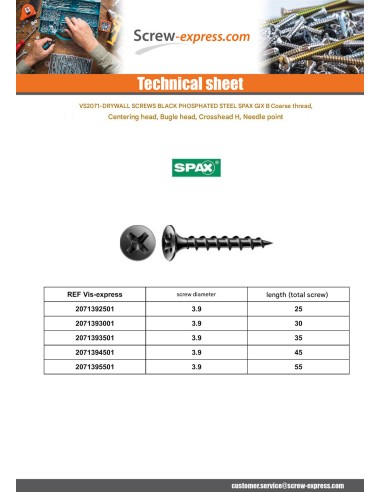 1 x Drywall Screw Spax Phillips 2 3.9X35...