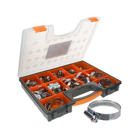 1 x Set of 97 Hose clamp Of Tightening Plain W1Zinc Plated