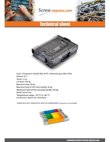 1 x CASE STORAGE CLIPSABLE LBOX 102