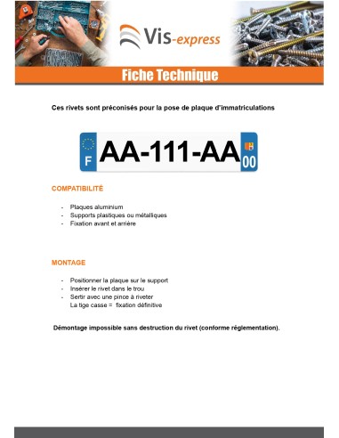 1 x Set of 500 Rivet GOSTAR GOLIGHT Aluminum...