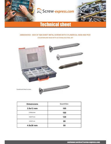 1 x Set of 1684 Thread Rolling Screw Pan Head /...