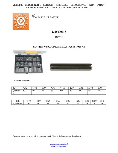 1 x Set of 810 Pin ELAST Stainless Steel A2