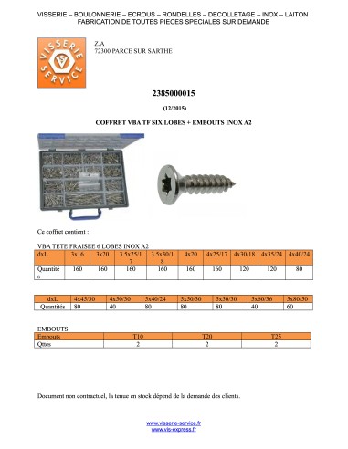 1 x Set of 1666 Chipboard Screw Countersunk...