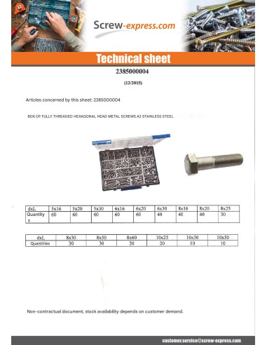 1 x Set of 570 Machine Screw Hexagonal Head...