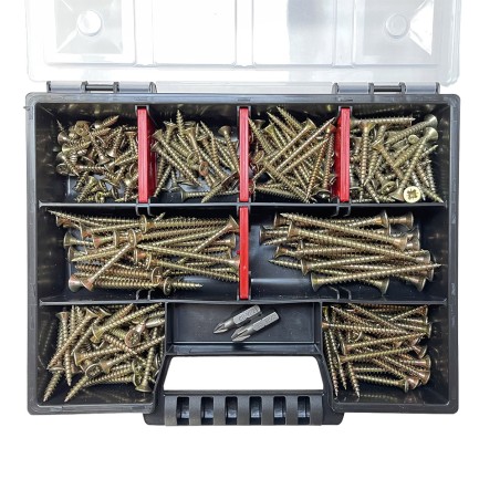 1 x Set of 280 Chipboard Screw Countersunk Head Torx cut Type 17 Drilling Point Yellow Zinc