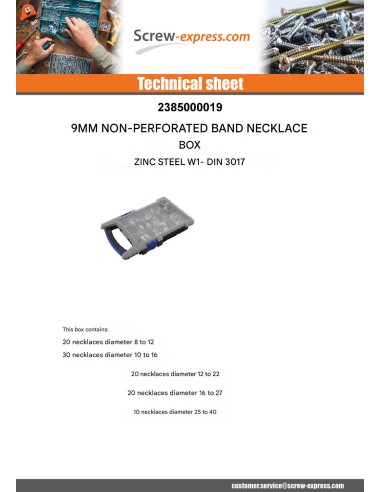 1 x Set of 100 Hose clamp BAND 9