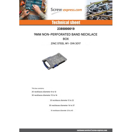 1 x Set of 100 Hose clamp BAND 9