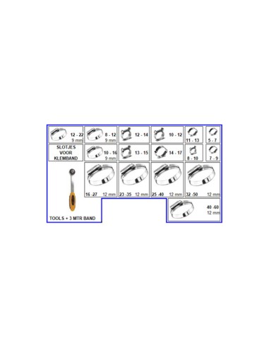 1 x Set of 345 Hose clamp Of Tightening Plain...