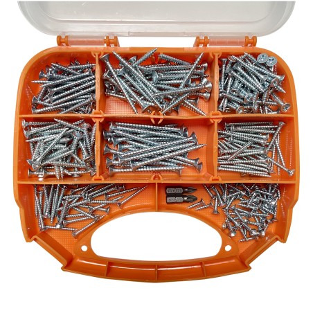 1 x Set of 280 Chipboard Screw Countersunk Head Pozi Zinc Plated Bit