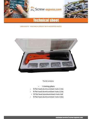 1 x Set of riveting pliers With Rivets