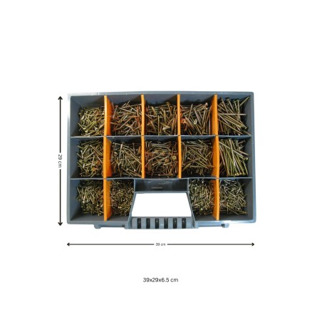 1 x Set of 1700 Chipboard Screw Countersunk Head Pozi Yellow Zinc Bit