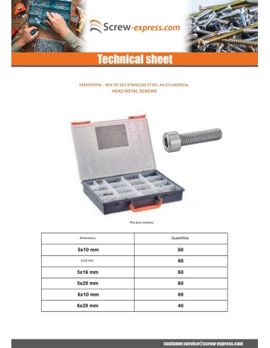 1 x Set of 620 Machine Screw Socket Head...
