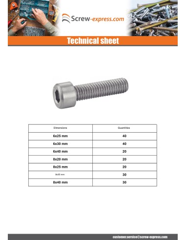 1 x Set of 620 Machine Screw Socket Head...