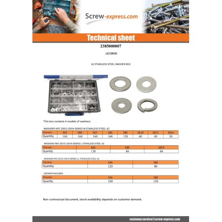 1 x Set of 1530 Washer Flat M L LL/ Split Lock Stainless Steel A2