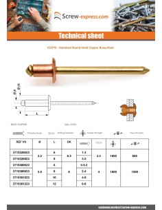 Rivet Cover Brass TRS 3.2X8 2