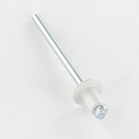 1 x Blind rivets Aluminium Stahlgewinde 3.2X6 Thickness Of Panel 1 to 3 Flat Head White