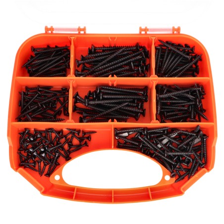 1 x Set of 280 Chipboard Screw Countersunk Head Torx Black Zinc Plated Bit