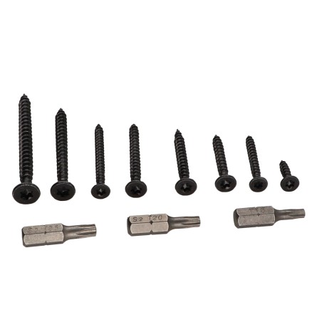 1 x Set of 280 Chipboard Screw Countersunk Head Torx Black Zinc Plated Bit