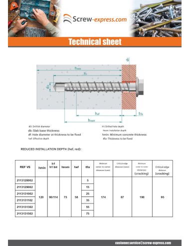 1 x Screw For Concrete Hexagonal Head Flange...