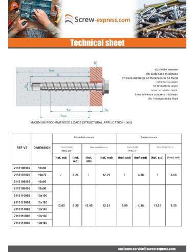 1 x Screw For Concrete Hexagonal Head Flange...