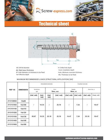 1 x Screw For Concrete Hexagonal Head Flange...