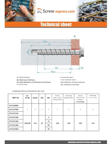 1 x Screw For Concrete Hexagonal Head Flange...