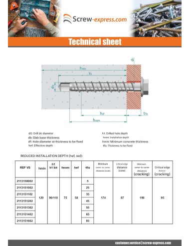 1 x Screw For Concrete Hexagonal Head Flange...