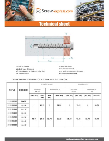 1 x Screw For Concrete Hexagonal Head Flange...
