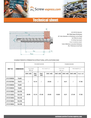 1 x Screw For Concrete Hexagonal Head Flange...
