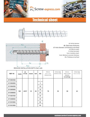 1 x Screw For Concrete Hexagonal Head Flange...