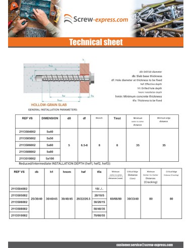 1 x Screw For Concrete Hexagonal Head Flange T8...