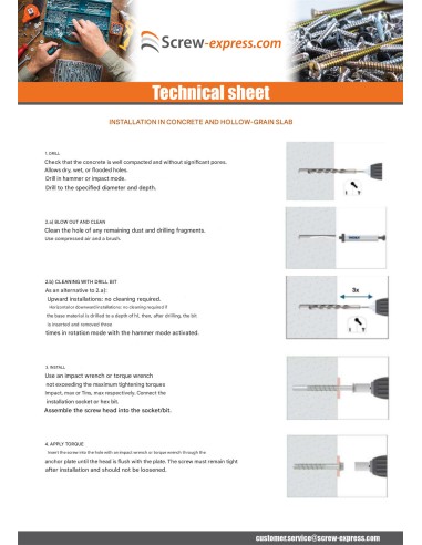 1 x Screw For Concrete Hexagonal Head Flange T8...