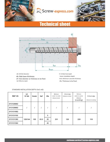 1 x Screw For Concrete Hexagonal Head Flange...