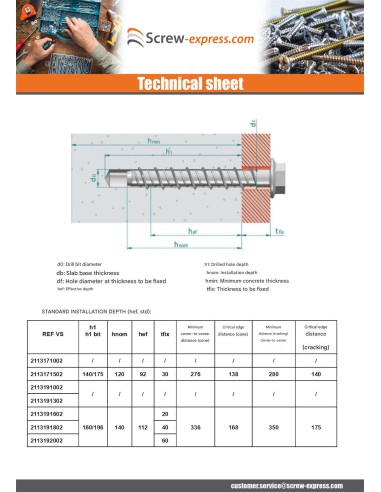 1 x Screw For Concrete Hexagonal Head Flange...