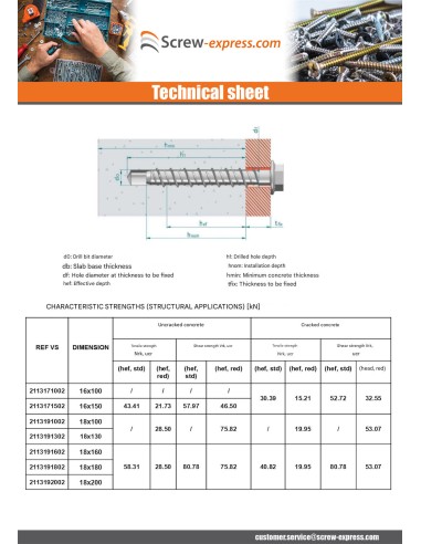 1 x Screw For Concrete Hexagonal Head Flange...