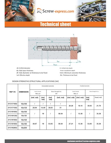 1 x Screw For Concrete Hexagonal Head Flange...
