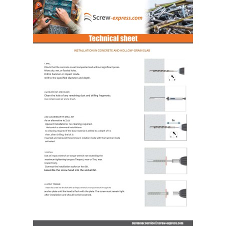 1 x Screw For Concrete Hexagonal Head Flange T21 14X80 Zinc Plated