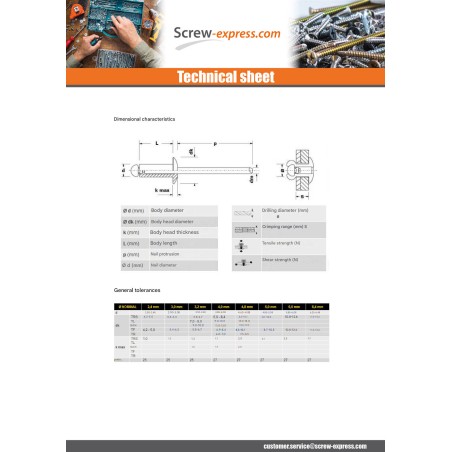 1 x Rivet Sealed Sealed Gostop Aluminum Steel Rod Flat Head 4.8X18