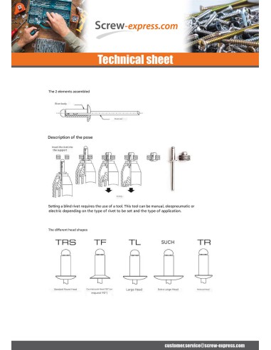 1 x Rivet Sealed Sealed Gostop Aluminum Steel...